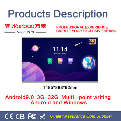 65-calowy cyfrowy inteligentny interaktywny płaski panel Smart Board Multi Touch