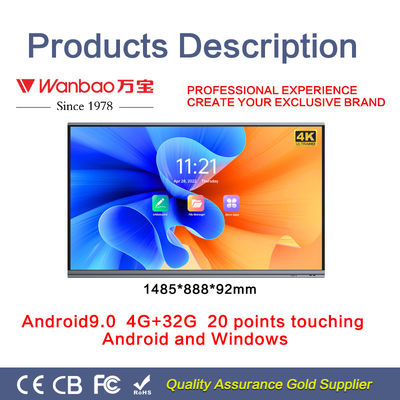 H11 75-calowy inteligentny interaktywny płaski panel Multi Touch Classroom Cyfrowa tablica szkolna