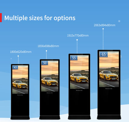 Wifi Ultra Slim Indoor LCD Digital Signage Kiosk reklamowy ze szkłem hartowanym