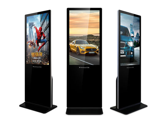 Wifi Ultra Slim Indoor LCD Digital Signage Kiosk reklamowy ze szkłem hartowanym